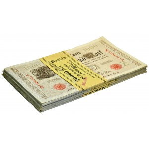 Deutschland, Bankpaket 1.000 Mark 1910 (5 Stück).