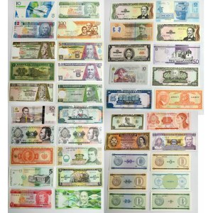 Stredná Amerika, sada bankoviek (približne 80 kusov)