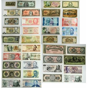 Stredná Amerika, sada bankoviek (približne 80 kusov)