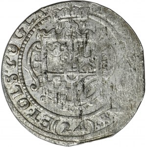 Schlesien, Herzogtum Ziębice-Oleśnica, Henryk Wacław und Karol Fryderyk, 24 Krajcary Oleśnica 1621 - RZADKI, Datum unter Büsten