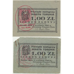 Toruń, 2 x 1 zl. 1939 - RARE STEMPEL