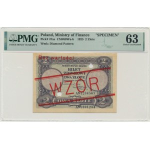 2 złote 1925 - WZÓR - PMG 63
