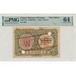 5 złotych 1925 - WZÓR - PMG 64