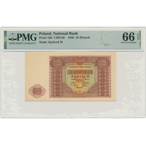 10 złotych 1946 - PMG 66 EPQ