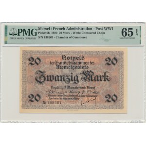 Memel (Klaipeda), 20 značek 1922 - PMG 65 EPQ