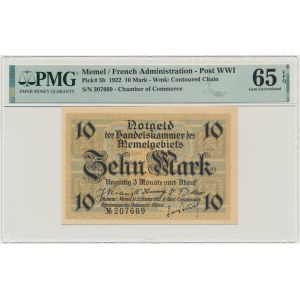 Memel (Klaipeda) 10 Mark 1922 - PMG 65 EPQ