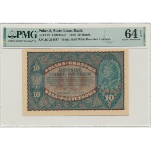 10 marks 1919 - II Series O - PMG 64 EPQ - rare single letter series