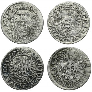 Set, Austria and Silesia Habsburg rule, Ferdinand II, 3 Kreuzer (4 pcs.)