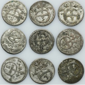 Set, Silesia, Habsburg rule, Ferdinand II, Gröschel 1624-1625 (9 pcs.)