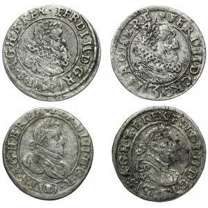 Set, Austria and Silesia Habsburg rule, Ferdinand II, 3 Kreuzer (4 pcs.)