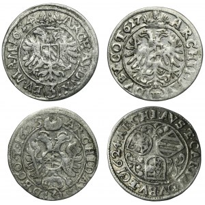 Set, Austria and Silesia Habsburg rule, Ferdinand II, 3 Kreuzer (4 pcs.)