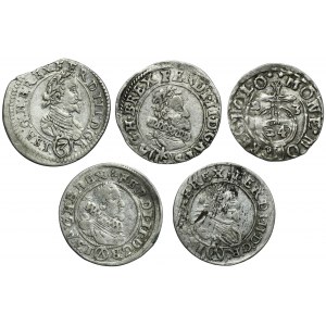 Set, Austria and Poland, Ferdinand II and Sigismund III Vasa, 3 Kreuzer and 3 Polker (5 pcs.)