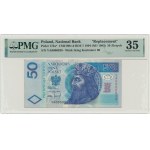 50 złotych 1994 - YA 0000939 - PMG 35 - seria zastępcza - NAJRZADSZY BANKNOT III RP