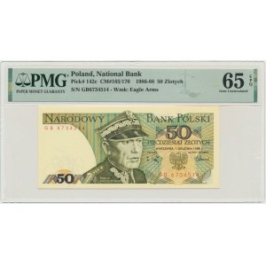 50 złotych 1988 - GB - PMG 65 EPQ - pierwsza seria rocznika