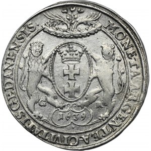 Ladislav IV Vasa, Thaler Gdansk 1639 GR - Zriedkavé, veľká busta