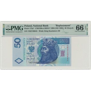 50 złotych 1994 - YB - PMG 66 EPQ - seria zastępcza