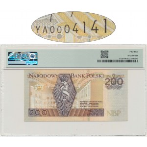 200 złotych 1994 - YA - PMG 55 - rzadka seria zastępcza - niski numer