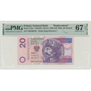 20 złotych 1994 - YB - PMG 67 EPQ - seria zastępcza