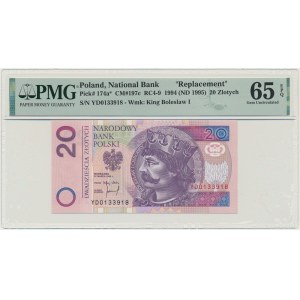 20 złotych 1994 - YD - PMG 65 EPQ - seria zastępcza