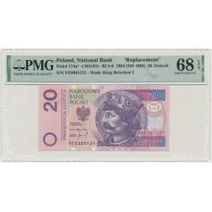 20 złotych 1994 - YE - PMG 68 EPQ - seria zastępcza