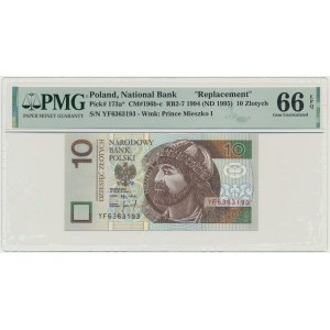 10 złotych 1994 - YF - PMG 66 EPQ - seria zastępcza