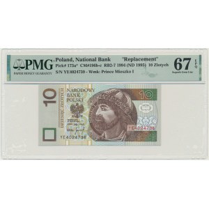 10 złotych 1994 - YE - PMG 67 EPQ - seria zastępcza