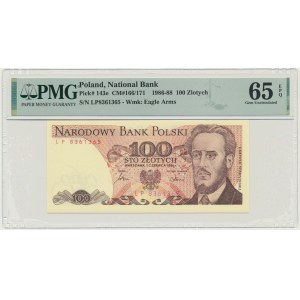 100 złotych 1986 - LP - PMG 65 EPQ - pierwsza seria rocznika