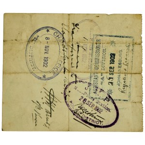Republika Południowej Afryki, Johannesburg, oficjalna przepustka policyjna 1902