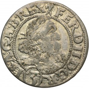 Sliezsko, vláda Habsburgovcov, Ferdinand II, 3 Krajcary Wrocław 1628 HR