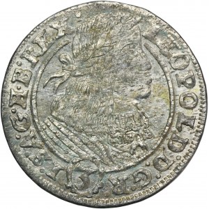 Silesia, Habsburg rule, Leopold I, 3 Kreuzer Breslau 1661 GH