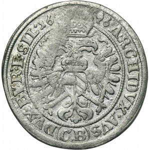 Silesia, Habsburg rule, Leopold I, 3 Kreuzer Brieg 1696 CB