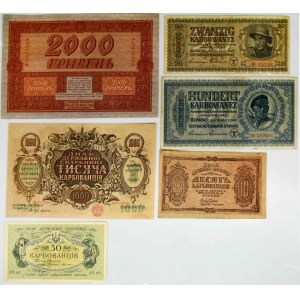 Ukraine, lot 10-2.000 Karbovanets 1918-42 (6 pcs.)