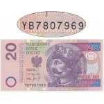 20 złotych 1994 - YB - seria zastępcza