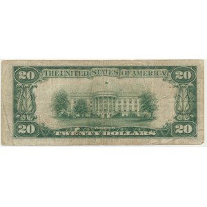 USA, Green Seal, Chicago, 20 dolarów 1934 - C - Julian & Snyder -