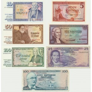 Iceland, lot 5-100 Kronur 1957-61 (7 pcs.)