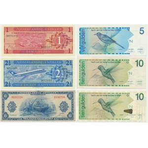 Holandia, zestaw 1-5 guldenów 1964-2011 (6 szt.)