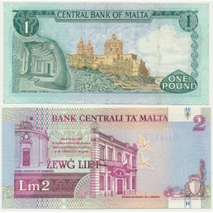 Malta, zestaw 1-2 lir 1967 (2 szt.)