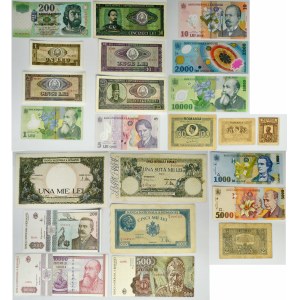 Rumunsko, sada 20 bani - 100 000 lei 1917-2018 (23 kusů).