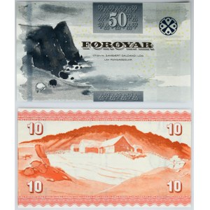 Dánsko, sada 10-50 korún 1949-2011 (2 ks)