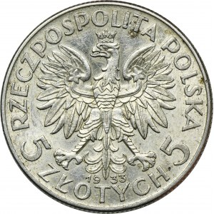 Głowa Kobiety, 5 złotych Warszawa 1933