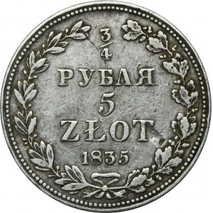 3/4 rublu = 5 zlotých Varšava 1835 MW