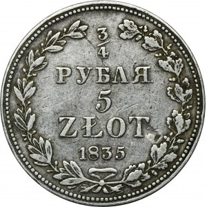 3/4 Rubel = 5 Zloty Warschau 1835 MW