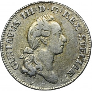 Sweden, Gustav III, 1/6 Riksdaler Stockholm 1777