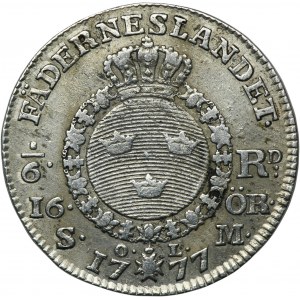 Sweden, Gustav III, 1/6 Riksdaler Stockholm 1777