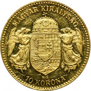 Węgry, Franciszek Józef I, 10 Koron Kremnica 1910 KB