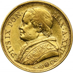 Vatican, Pius IX, 20 Lire Rome 1867 R