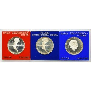 Zestaw, Maria Skłodowska-Curie, 100 złotych 1974 (3 szt.)