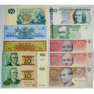 Europa (Skandynawia), zestaw banknotów (24 szt.)