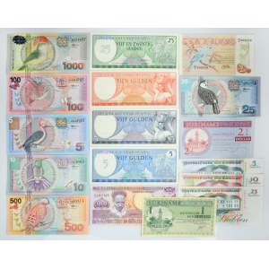 Suriname, lot 1-1.000 Gulden 1967-2004 (17 pcs.)