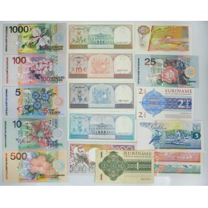 Suriname, lot 1-1.000 Gulden 1967-2004 (17 pcs.)